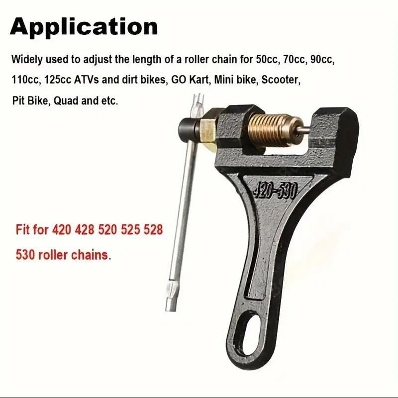 Versatile Chain Breaker All-Terrain Vehicle Universal Chain Breaker Tool Durable Steel 420-530 Chain Easy DIY Repair Motorcycle
