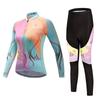 Riding Bicycle Jerseys Cycling Clothing Set Women Colorful Long Sleeve Bicycle Clothes Suit