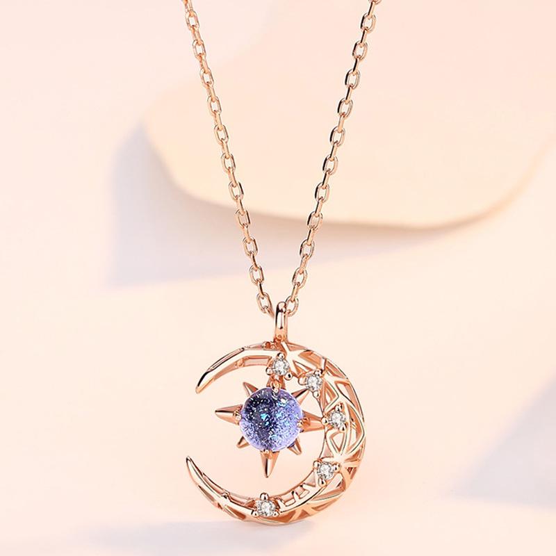 Модное ожерелье с подвеской в ​​виде звезды и луны, ожерелье-цепочка на ключицу для женщин, ювелирные изделия