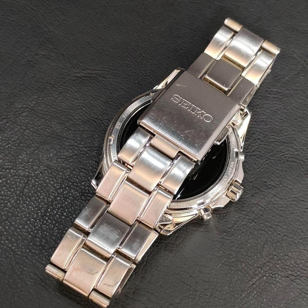 [Б/У] Часы Seiko Spirit Черные Серебристые Солнечные