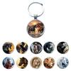 Running Stallion Pattern Round Pendant Keychain - Hot-selling Metal Charm Gift