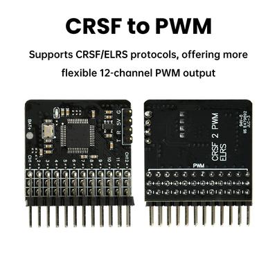 DC 5V CRSF в PWM 12-канальный преобразователь Адаптерная плата PWM Конвертер сигнала приемника для RC моделей С индикатором сигнала