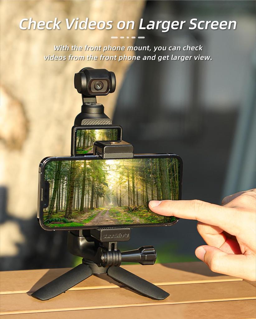 For DJI Pocket 3 Phone Holder Set Expansion Accessories with 1/4" Thread Hole Compatible with DJI Osmo Pocket 3 and Smartphone