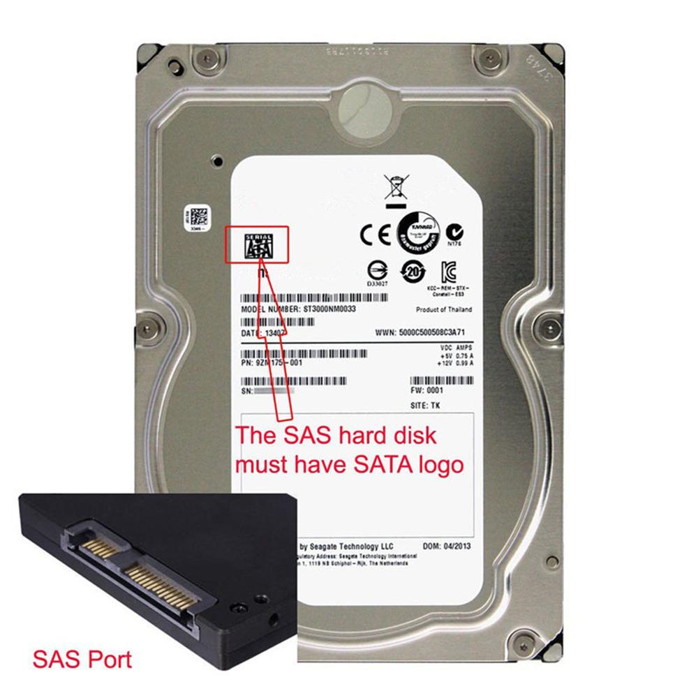 1 Pcs New SFF-8482 Computer Cable Connector SAS To SATA 22 Pin Adapter