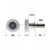 4pcs M6 M8 Screws Threaded Bearings Pulleys Guide Wheels Haier and Midea Refrigerator and Freezer Drawer Flat Wheels