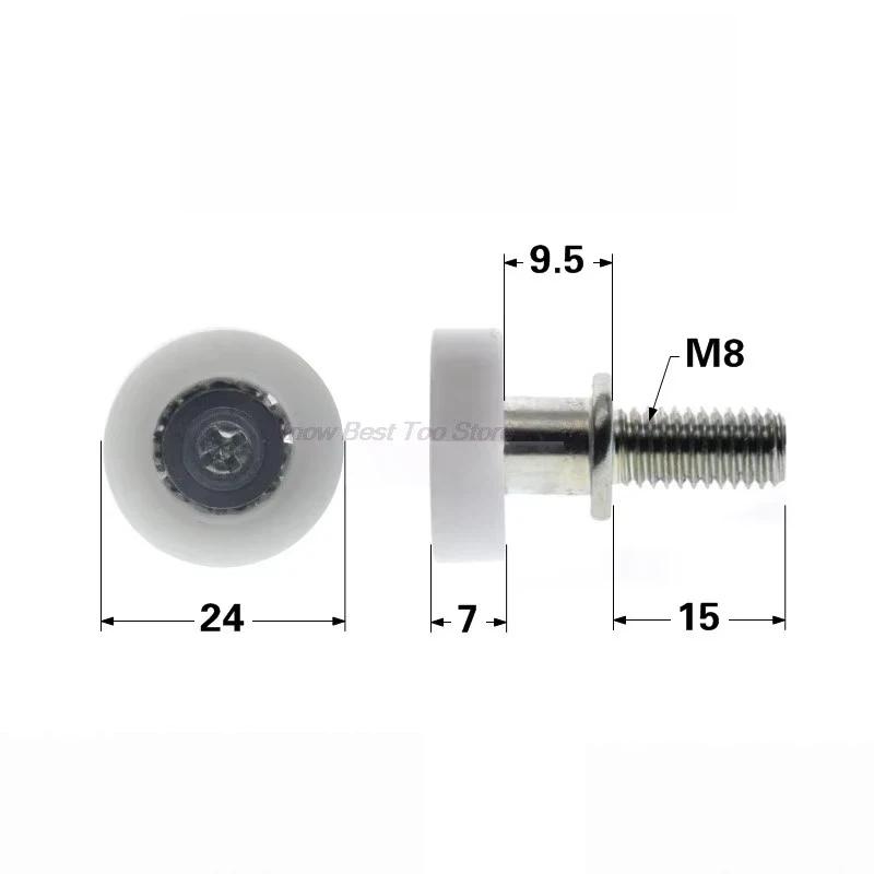 4pcs M6 M8 Screws Threaded Bearings Pulleys Guide Wheels Haier and Midea Refrigerator and Freezer Drawer Flat Wheels