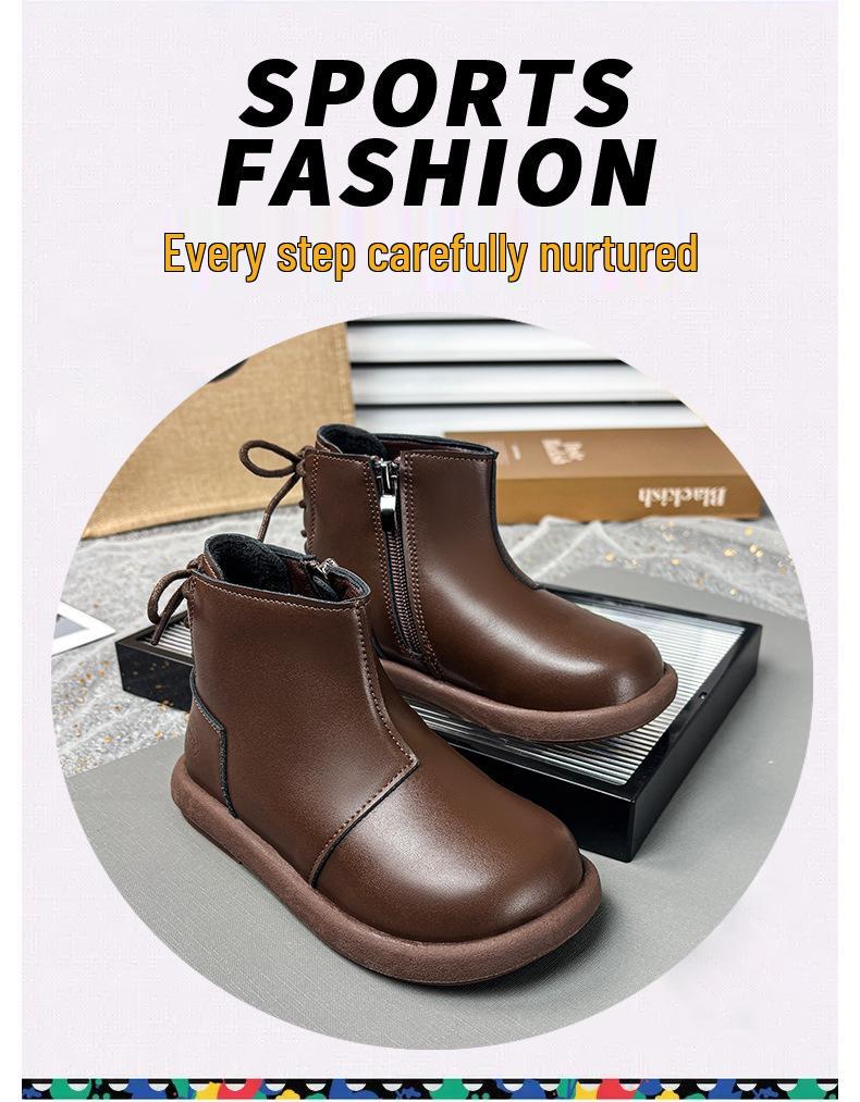 Черные укороченные ботинки Dr. Martens для девочек с бархатом - Коллекция Осень/Зима 2025 Кожаные туфли-принцессы