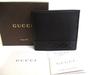Оригинальный черный фирменный кожаный кошелек двойного сложения GG Guccissima #a265 восстановленный