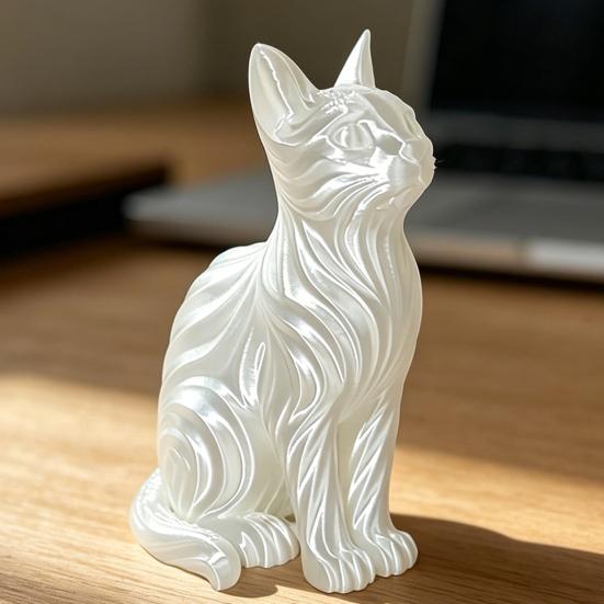 3D-печатные фигурки кошек, Современные художественные украшения для любителей кошек, Художественная скульптура кошки на устойчивом основании для прихожей дома