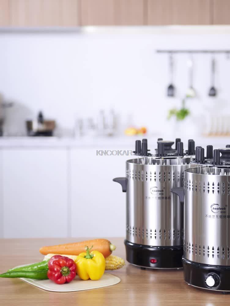 Электрическая Духовка Домашняя Бездымная Гриль Автоматический Вращающийся Шампур для Барбекю Машина для Жарки Кебабов 220В