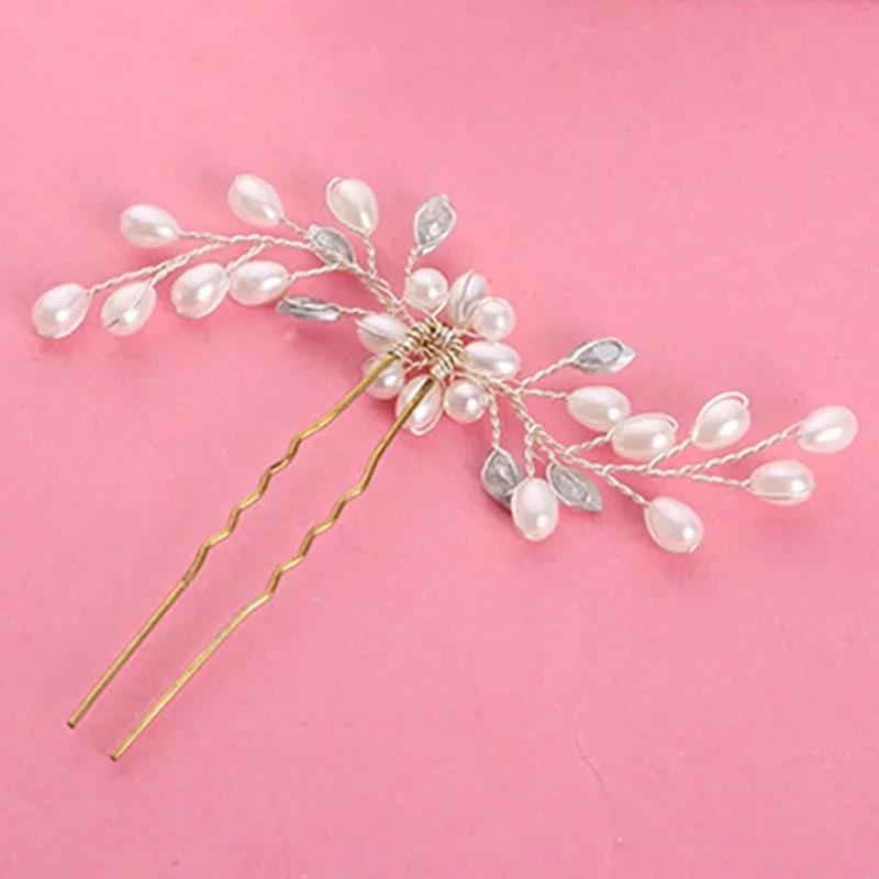 Bridal Hair Accessory Crystal Peals Hair Combs Wedding Hair Clips Accessory Jewelry Beautiful Handmade Women Ornament Headpieces
