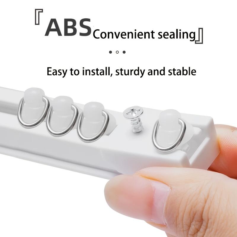 Self-Adhesive Curtain Track No Punching Curtain Rod for RV Bathroom Bay Window Ceiling Mount Sticky Rail (White/Black)