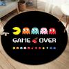 Круглый ковер Pac-Man, Ковер для гостиной, спальни, дивана, игровой комнаты, Нескользящий коврик для пола