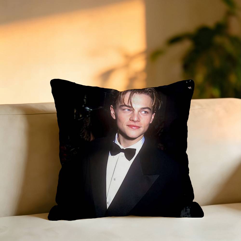 Popular Actor Leonardo DiCaprio Pillow Case Square DoubleSided Sofa Cushion Cover Bedroom Bedside Pillow