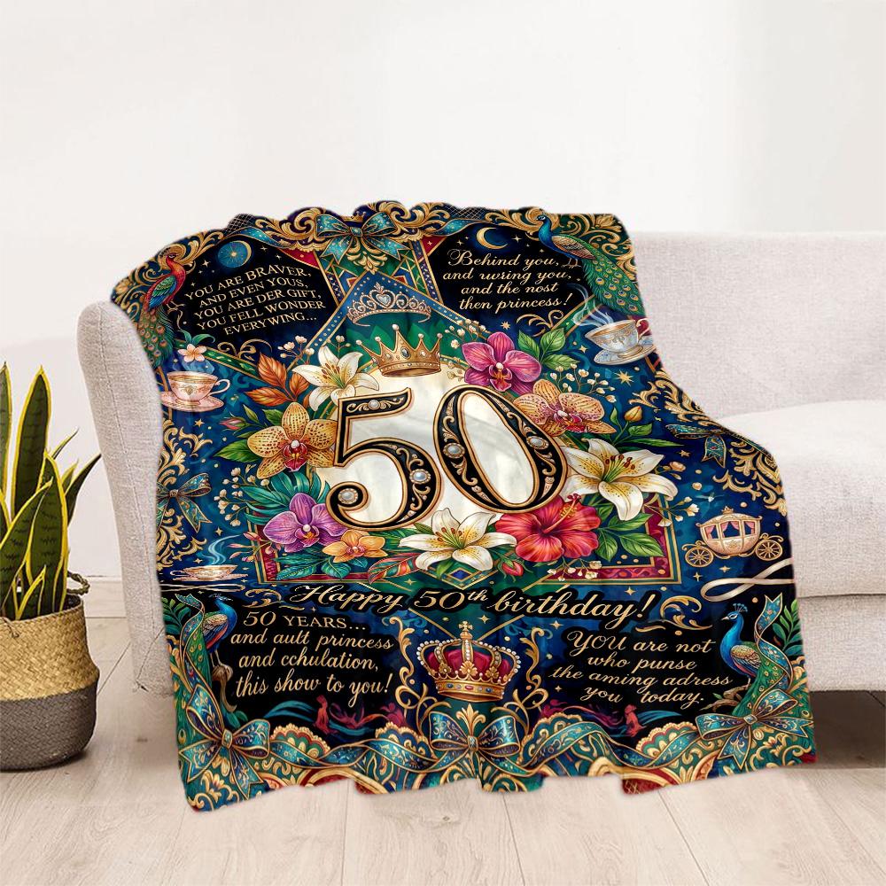 Vintage 1976 Milestone Birthday Flannel Blanket-Soft and Suitable for Sofas,Beds,Offices,Travel,All Seasons,Great Gift for Holidays and Birthdays.