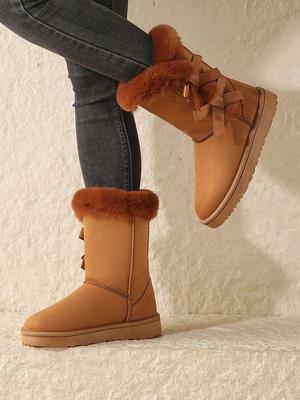 Зимние новые бархатные утолщенные сноубутсы большого размера женские большого размера теплые махровые полусапоги