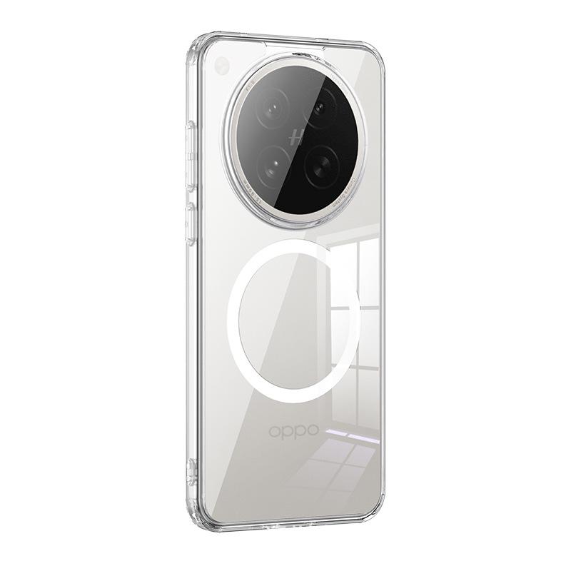 Магнитный чехол-броня OPPO Find X9 Pro/Realme GT7, матовый прозрачный, противоударный