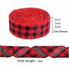 Red Black Lattice Linen Ribbon Imitation Linen Lattice Ribbon Christmas Plaid Ribbon  Gift Wrapping