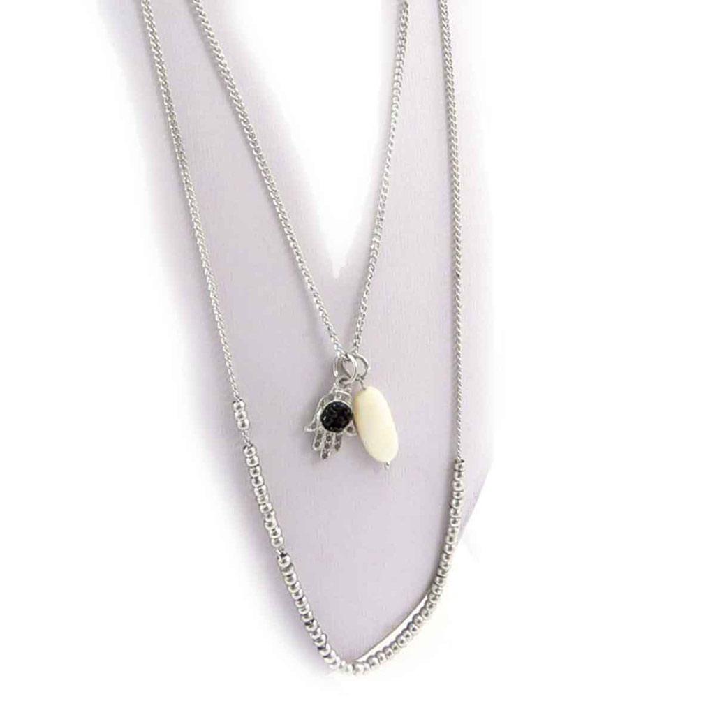 Les Trésors De Lily [J8936] - Серебряное ожерелье фатмы «Килиманджаро»