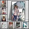 Japan Anime Princess Mononoke Canvas Painting Posters and Prints Wall Art Pictures for Living Room Cuadros Home Decoration No Frame