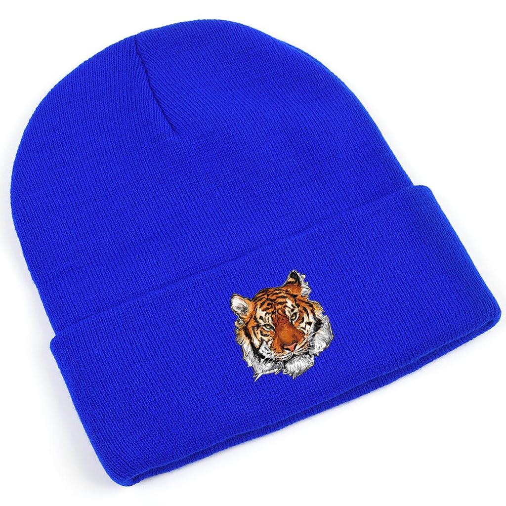 Realistic Tiger Knit Hat, Cozy Windproof Warm Elastic Beanie, Perfect For Cold Weather