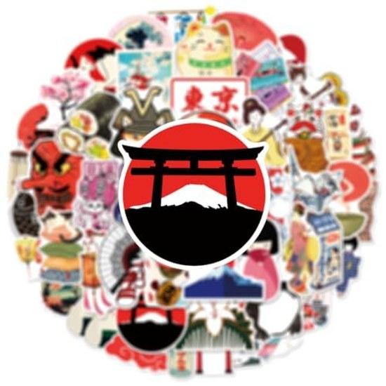 Japanese traditional culture stickers 50 pieces laptop notebook motorcycle helmet water bottle luggage skateboard planner waterproof scrapbooking