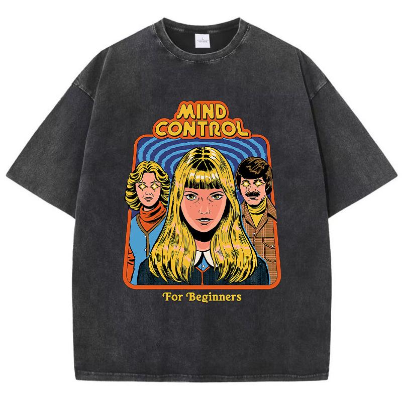 Mind Control Cartoon Printing Women Wash Clothes Tshirts Street Breathy Tee Tops Cool Summer T Shirts Female