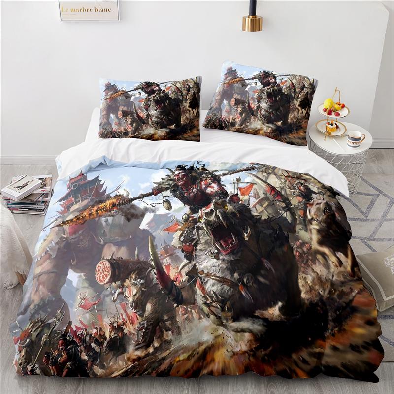 World of Warcraft Games Bedding Set Horde Banner Flag Printed Duvet Cover Set Pillowcase Twin Full Queen King Size Drop Shipping