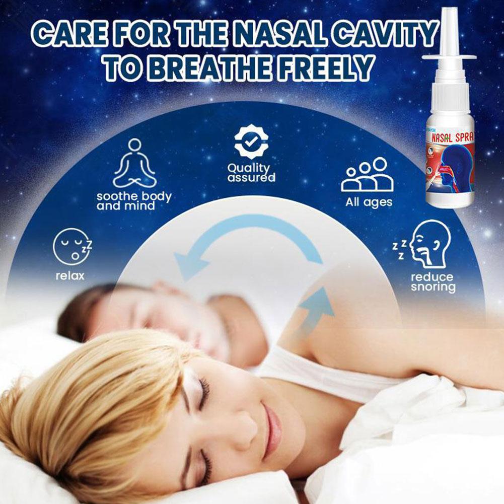Натуральный травяной назальный спрей для уменьшения храпа, очищения и увлажнения носа 1.01 унции Назальный спрей Дыши Хорошо Спи