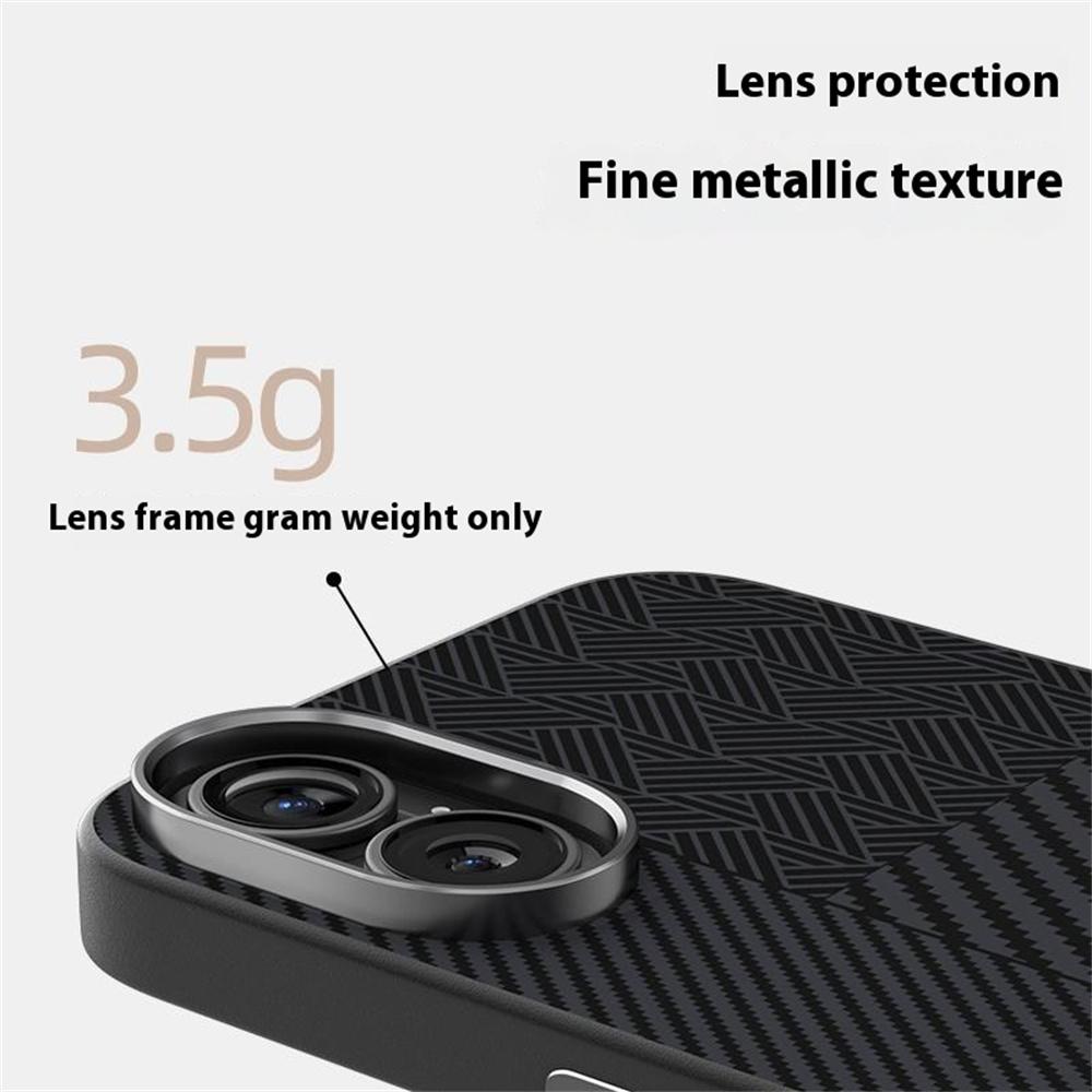 ABEEL For iPhone 16 Plus Case PC + TPU + Aluminum Alloy + PU Leather Slim Phone Back Cover Compatible with MagSafe