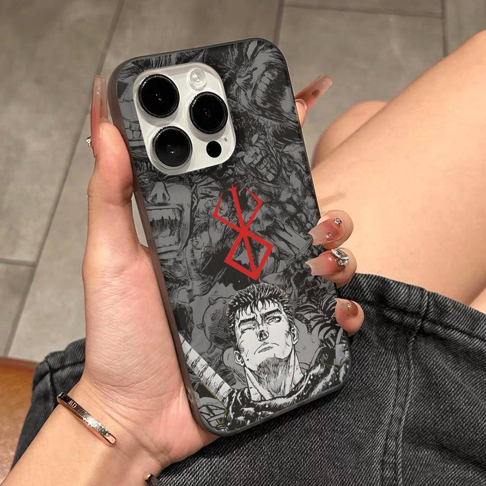 Комикс Крутой Берсерк Для IPhone 17 16 15 14 13 12 11 Pro Max Plus Pro Прозрачная Чехол для Телефона Нескользящий Корпус