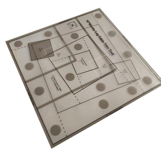 Log Cabin Trim Tool Transparent Acrylic Quilting Ruler with Grids Non Slip Sewing Ruler Patchwork Template for Quilting Sewing DIY Crafts