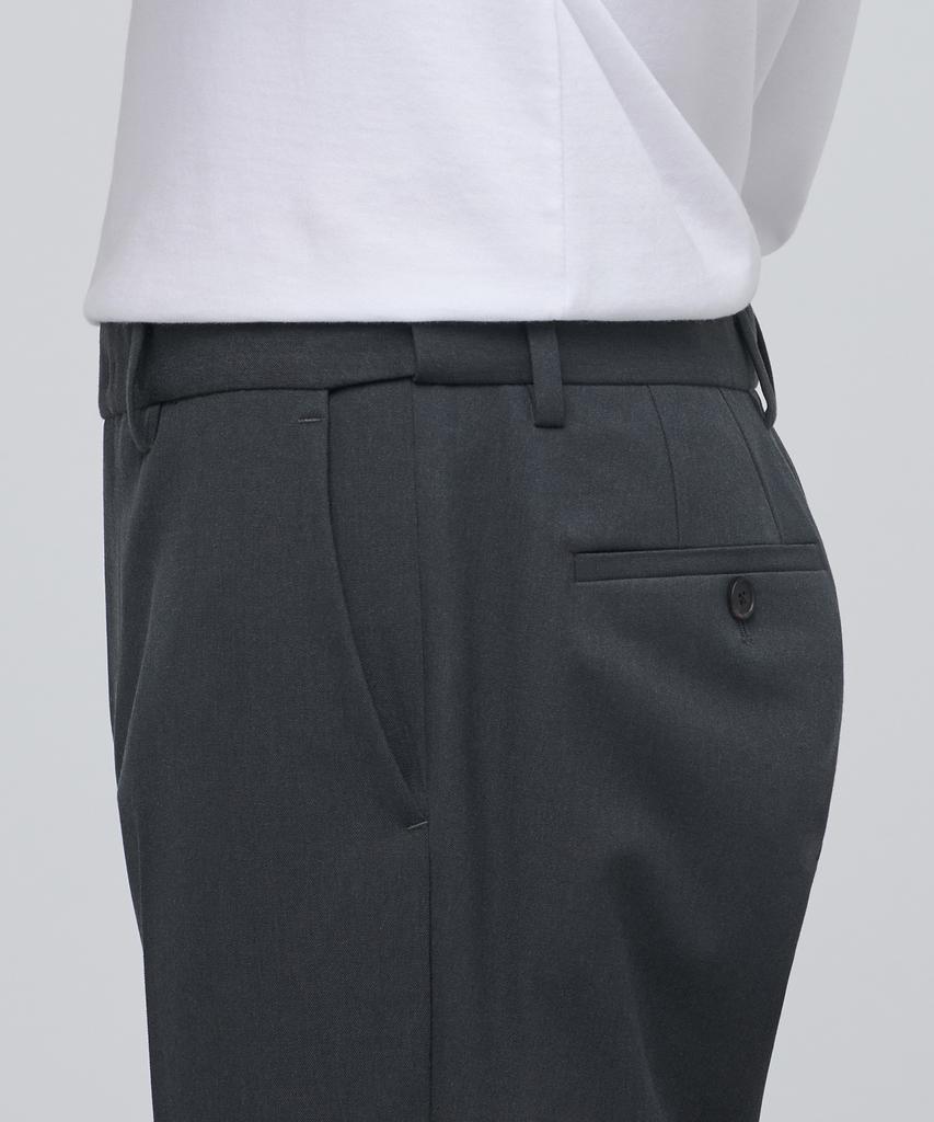 MUSINSA STANDARD Semi-Wide Slit Hidden Banding Slacks [Gray]