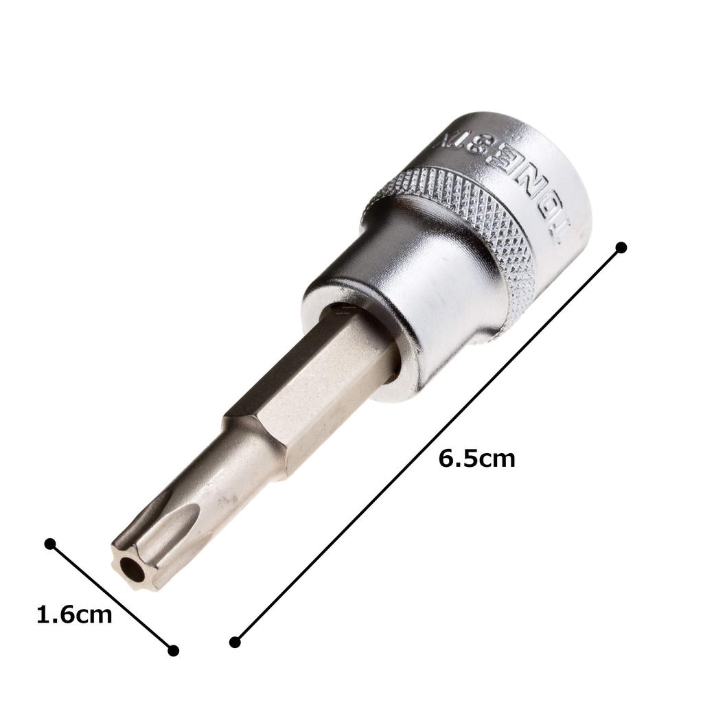 TONE Torx Socket T40H (Tamper-Resistant) HP3TX-T40H, 9.5mm (3/8") Drive,