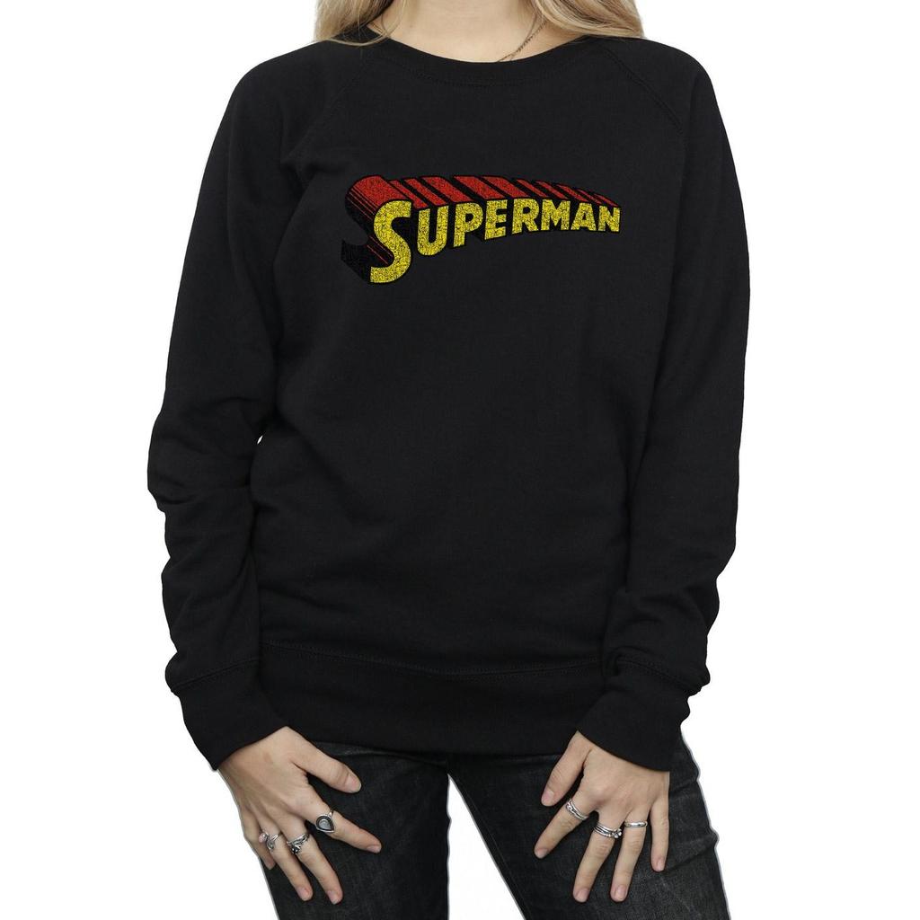 DC Comics Womens/Ladies Superman Telescopic Crackle Logo Sweatshirt