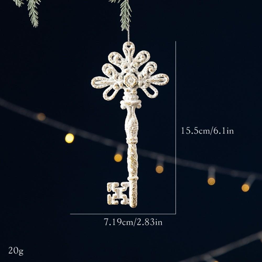 Assorted Shapes Xmas Hanging Pendants White Gold Holiday Decor Ornament Home Party Decor