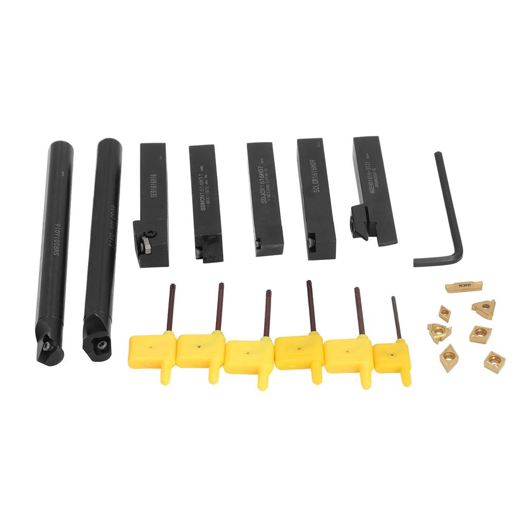 Набор из 7 шт. Набор токарных державок для инструментов из легированной стали 16 мм, лезвия и гаечные ключи для обработки