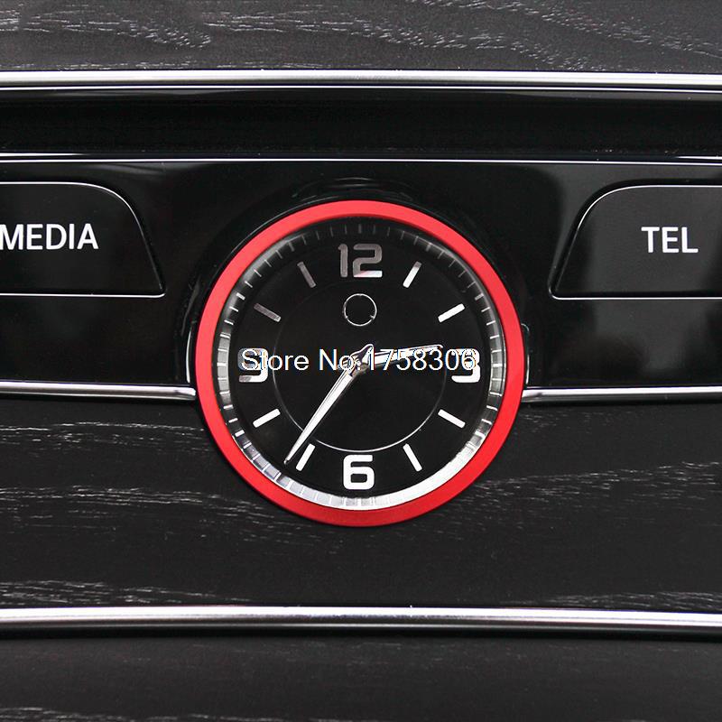 Angelguoguo Car Console Clock Watches Decoration Ring Cover Sticker For Mercedes Benz C Class W205 C180 C200L