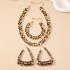 Trendy Geometric Earrings Necklace for Women, Retro, Sexy, Simple, Fashionable Temperament Earrings Necklace Bracelet Set