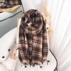 Autumn and Winter High-end Imitation Cashmere Plaid Scarf Women's Niche Retro Cycling Outside with Warm Scarf