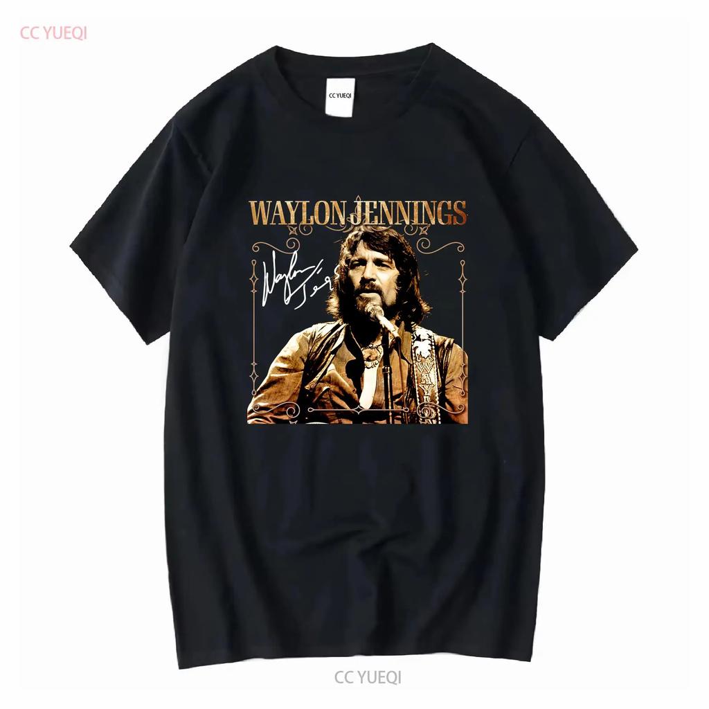 Винтажная хлопковая черная футболка Waylon Jennings D76841 винтажная стираная эластичная мягкая повседневная удобная унисекс уличная одежда