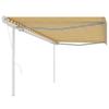 VidaXL Automatic Retractable Awning with Posts 5x3.5 M Yellow White 3070068
