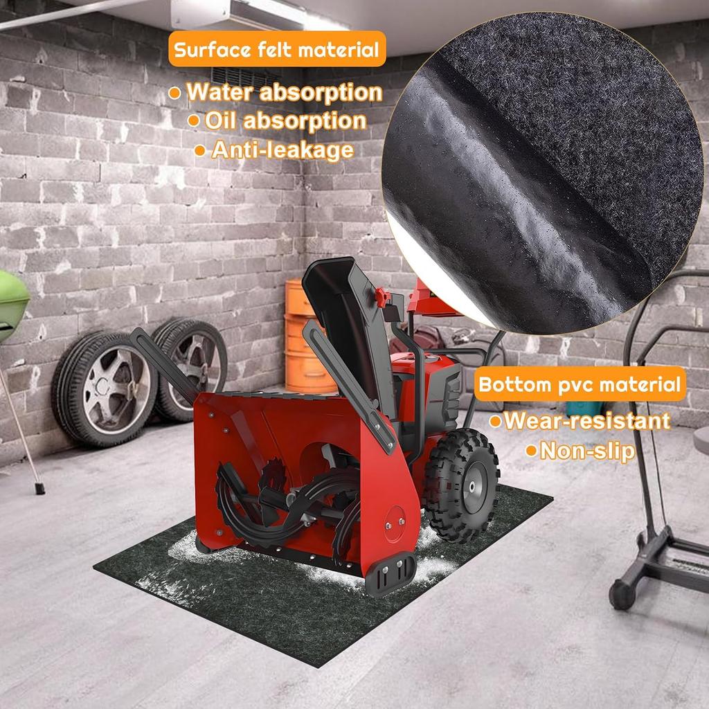 Коврик для снегоуборщика 3x4 фута, Впитывающий коврик для пола под снегоуборщик с клейкой основой для гаража