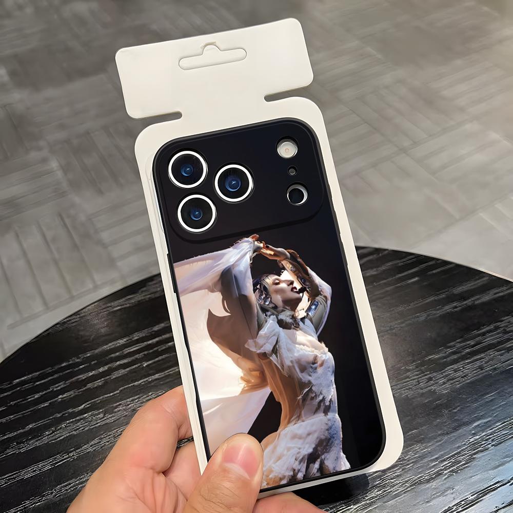 Чехол для телефона Lady G-Gaga для IPhone 17 Air 16 E Pro Max 15 14 13 Mini 12 Pro 11 Max Plus Черный Мягкий Корпус