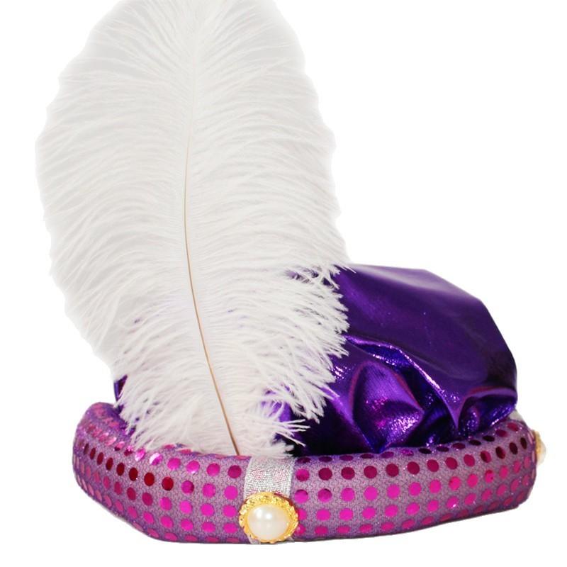 Costume Ball Aladdin Hat for Adults and Children, Festival Party Performance Props, Feather Halloween Hat