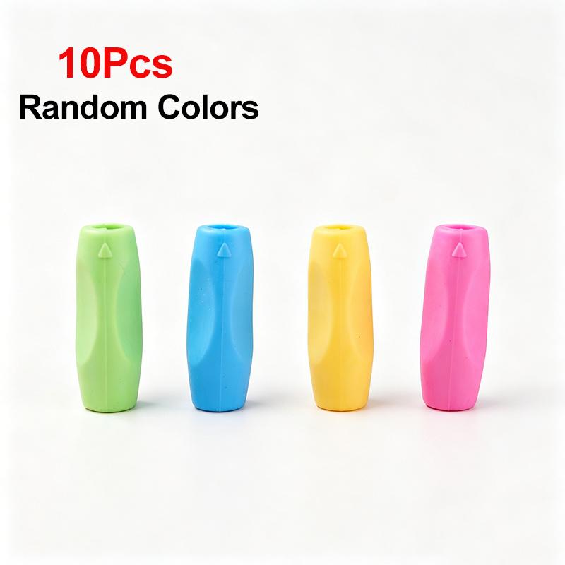 Silicone Pencil Grips, 5/10pcs Posture Correction Pen Holders For Kids & Students,Adjustable Holder,Random Colors