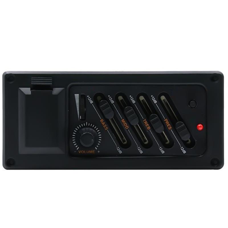 Guitar Pickup 4-Bands Acoustic Guitar Pickup Electric Guitar Equalizer Volumes Control Preamp Amplifier Equalizer Pickup