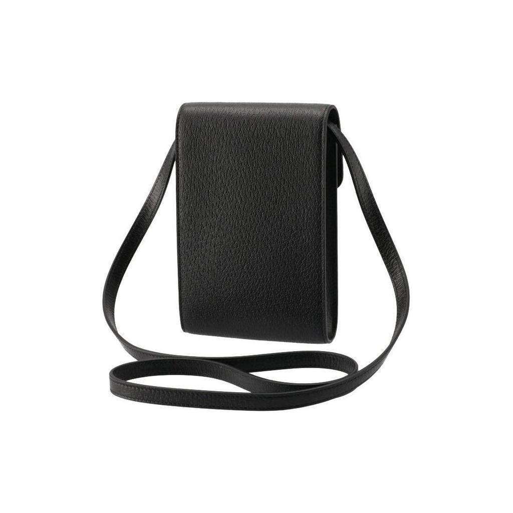 Gucci GG Marmont Leather Mini Crossbody Bag Black Gold Hardware Daily Commute 657590-DJ20T-1000