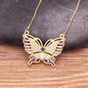 Nidin Top Quality Copper Zircon 12 Styles Charms Butterfly Pendant Chain Necklace for Women Gold Plated Vintage Boho Jewelry