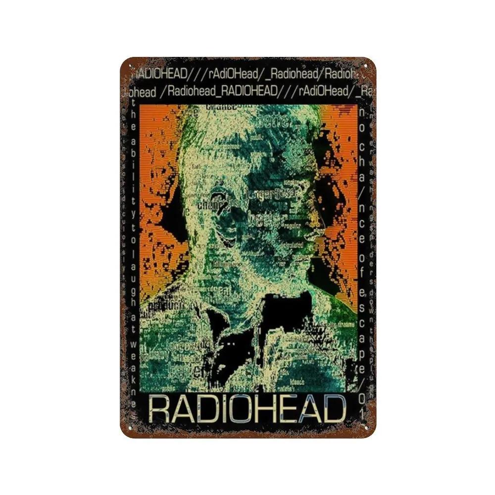 Рок-группа Radiohead Music Art Poster Ретро Металлическая жестяная вывеска Винтажная табличка для дома, комнаты, бара, клуба, мужской пещеры, кафе, декор настенные тарелки